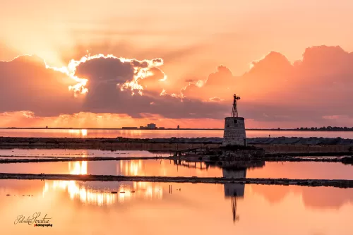Tramonto saline e Isola lunga