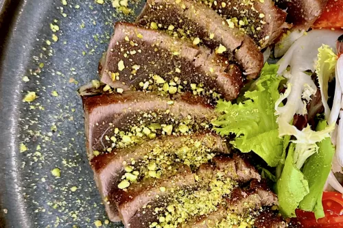 Osteria Siciliando - seared tuna with pistachio